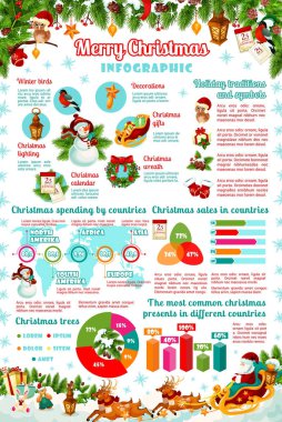 Noel tatil kutlama vektör Infographic