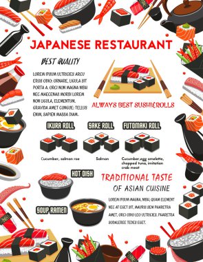 Japon suşi restoranı için vektör poster
