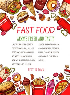 Restoran için vektör lokanta kroki poster