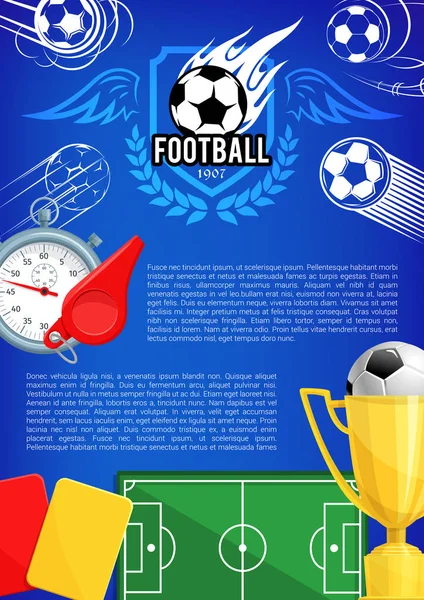 Vector poster for football championship cup — Stock Vector