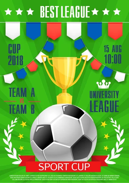 Vektor Fußball Poster Fußball College League Cup — Stockvektor