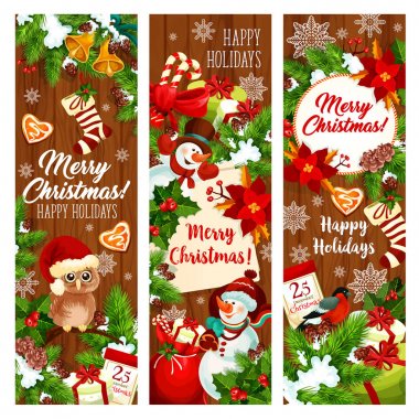 Afiş tebrik Noel ve yeni yıl tatilleri