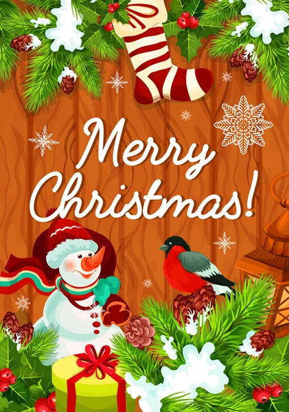 Navidad regalos de celebración vector tarjeta de felicitación — Archivo Imágenes Vectoriales
