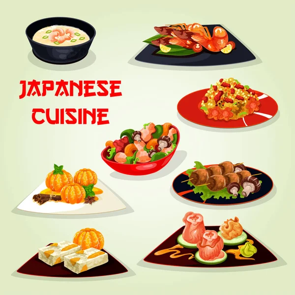 Icône de déjeuner de cuisine japonaise pour la conception alimentaire asiatique — Image vectorielle