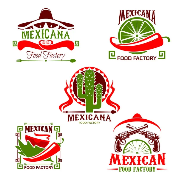 Icono de restaurante de cocina mexicana, diseño de comida rápida — Archivo Imágenes Vectoriales