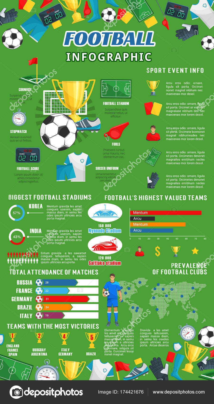 Vetores de Campo De Jogo De Futebol Ou Futebol Com Elementos