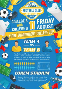 Futbol maçı Futbol Spor oyun tasarımı için poster