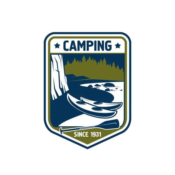 Icône de badge vectoriel pour camping sport aventure — Image vectorielle