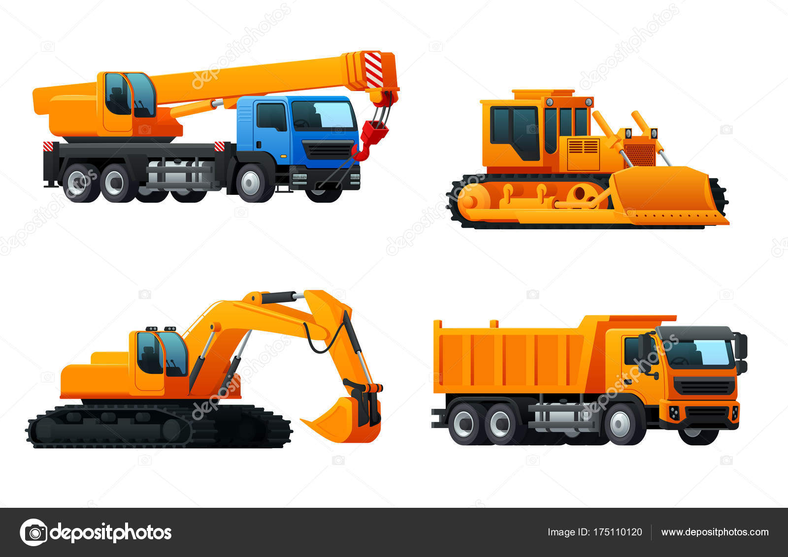 Caminhão e Escavadeira, Trator e Carrinhos, Desenho Animado de Carros