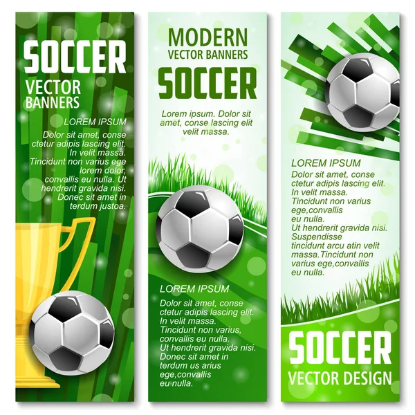 Vector voetbal banners voor voetbal sport — Stockvector