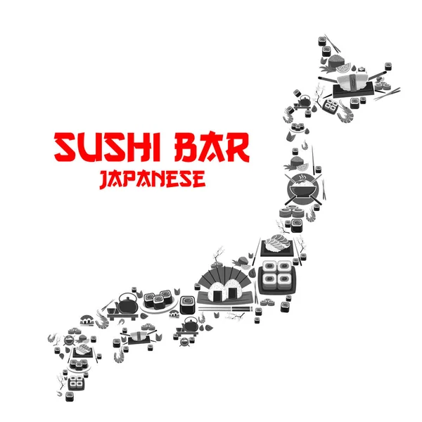 Vector poster for Japanese sushi bar restaurant — Stock Vector