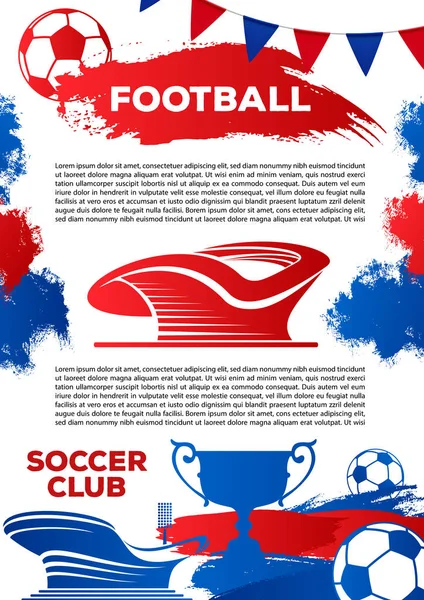 足球俱乐部的矢量足球海报 — 图库矢量图片