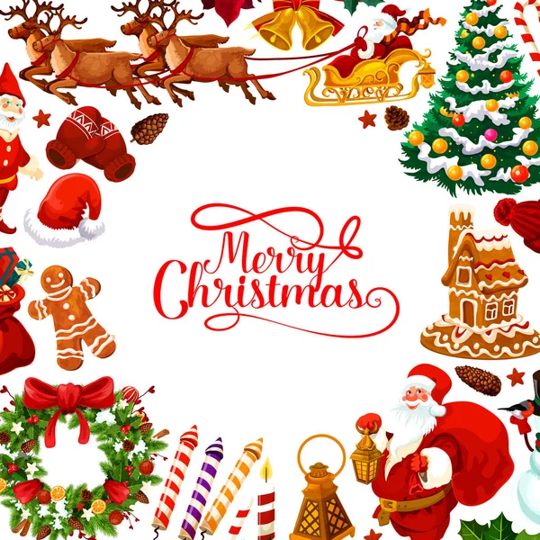 Merry Christmas vector greeting card — Stock Vector