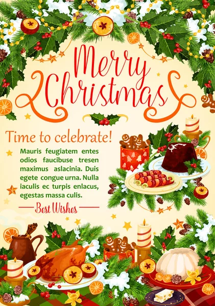 Noel Türkiye poster, yılbaşı tatil tasarım — Stok Vektör