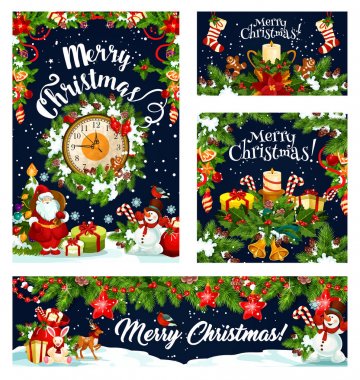 Noel kartı ve kış tatil tasarım afiş