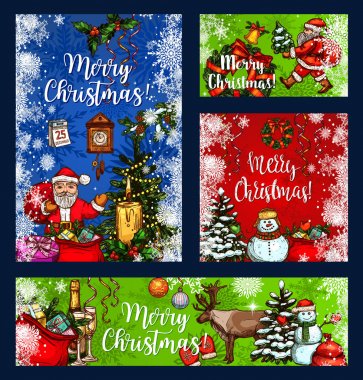 Noel dilek vektör kroki kartları tebrik