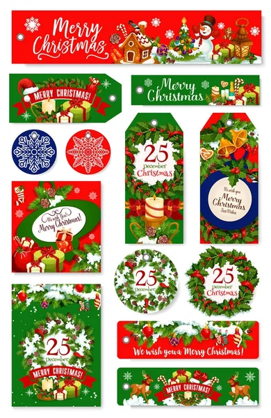 Feliz Navidad deseo vector tarjetas de felicitación — Vector de stock