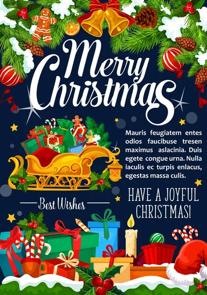 Різдвяні подарунки Санта векторні листівки — стоковий вектор