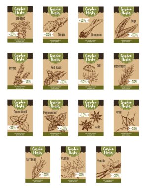Baharat ve bahçe bitki etiket ve etiket indirim