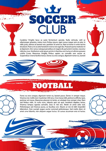 足球俱乐部模板足球运动游戏横幅 — 图库矢量图片