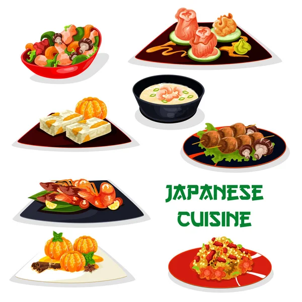 Restaurante japonés cena icono de la cocina asiática — Vector de stock