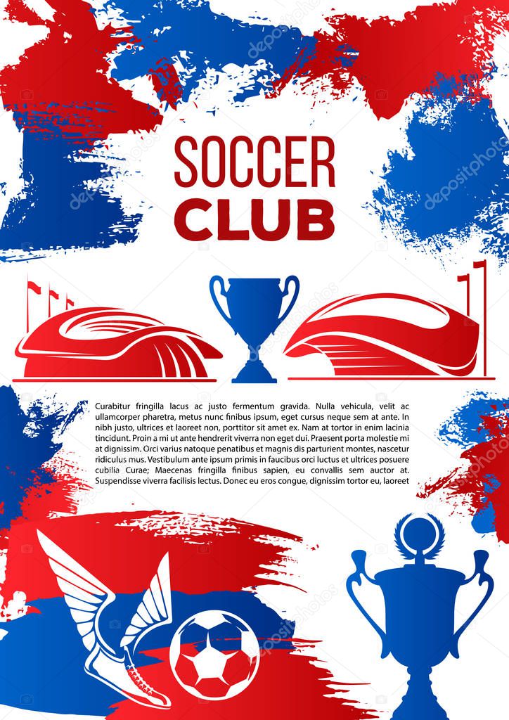 Soccer sport club banner for football competition