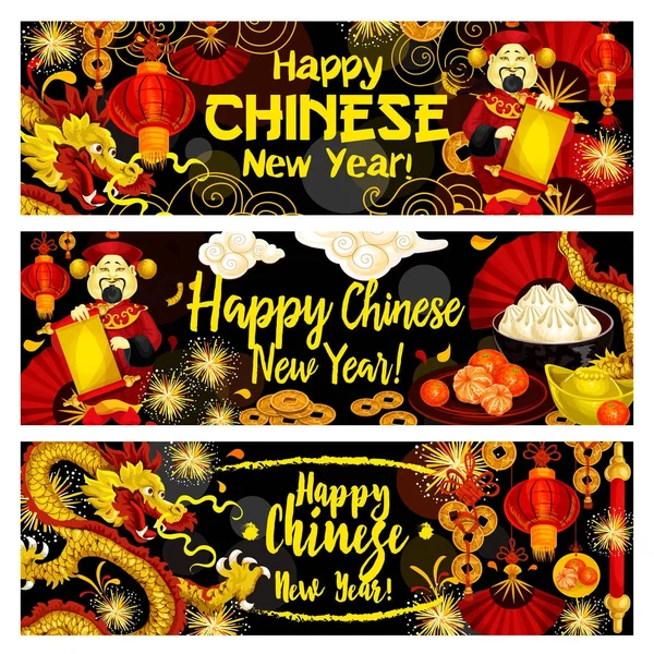 Çin yeni yılı ejderha ve fener tebrik kartı