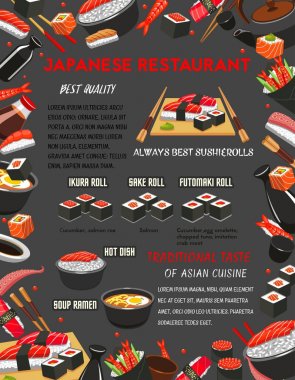 Japon restoranı suşi ve sıcak yemek menüsü