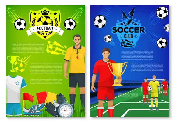 Soccer sport club poster with elements — Stock Vector