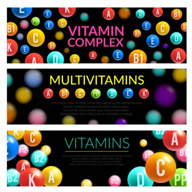 Vitamin kompleks besin takviyesi 3d Banner