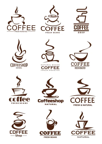Φλιτζάνι καφέ εικονίδια για σχεδιασμό coffeeshop και καφέ — Διανυσματικό Αρχείο
