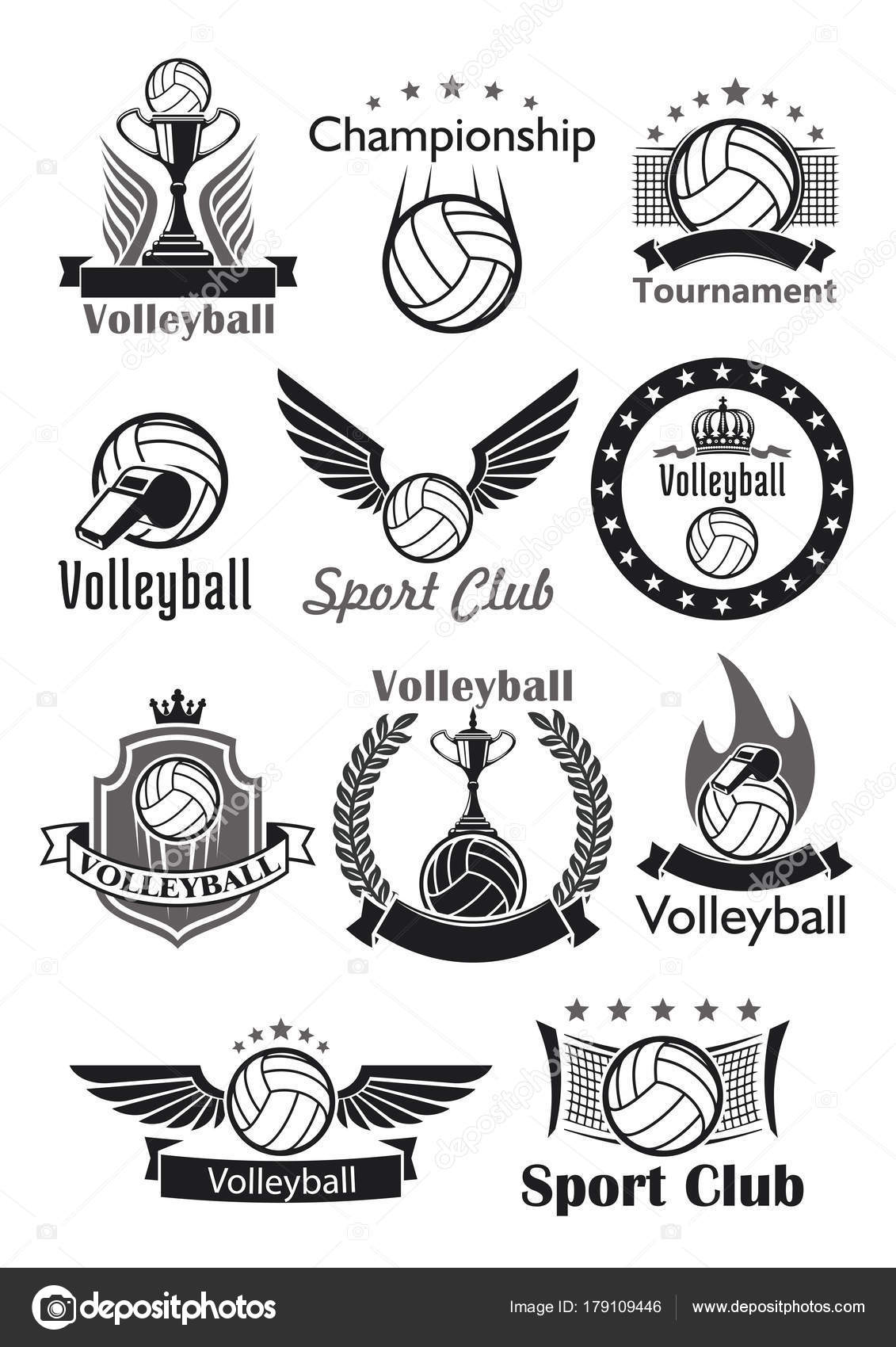 Volleyball sport club awards vector icons set Stock Vector by ...