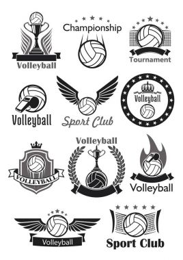 Voleybol Spor Kulübü Ödülleri vector Icons set