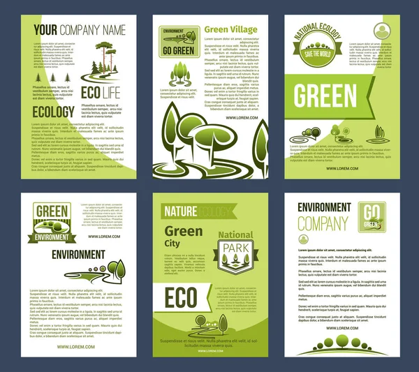 Ecologia, città verde, modello di poster eco business — Vettoriale Stock