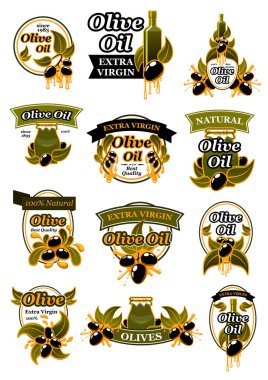 Petrol şişe etiket zeytin dalı ve siyah meyve