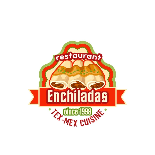 Enchiladas Meksiko vektor masakan cepat saji ikon - Stok Vektor