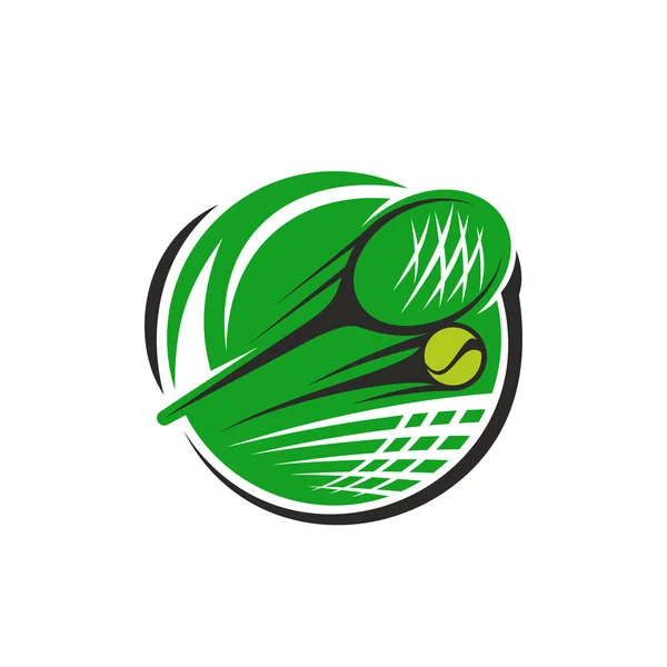 Tenis vector icono raqueta y pelota para club deportivo — Vector de stock