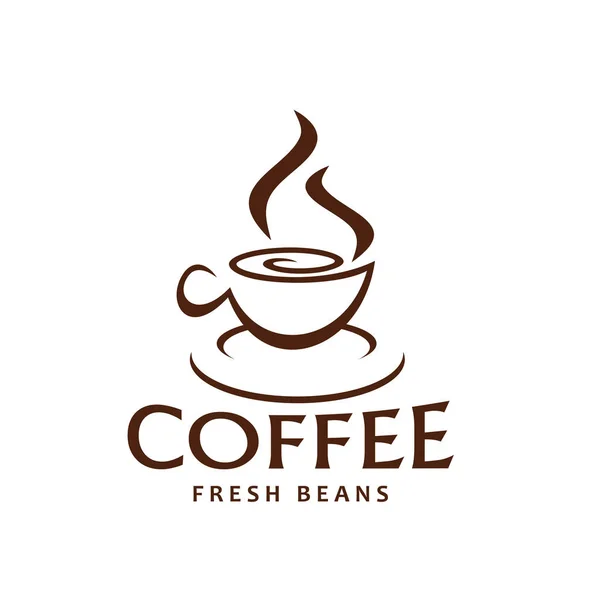 Vector taza de café e icono de vapor para granos de café — Archivo Imágenes Vectoriales