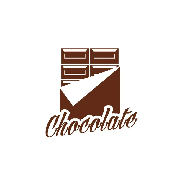 Barra di cioccolato nell'icona del dessert vettoriale del fasciatore — Vettoriale Stock