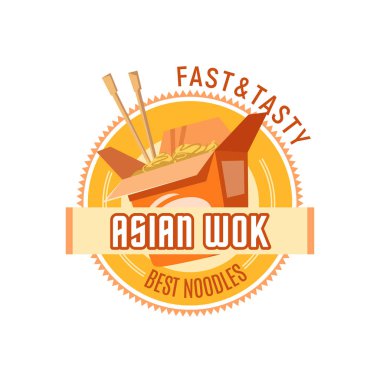 Asya erişte veya wok Çin Mutfağı vektör simgesi