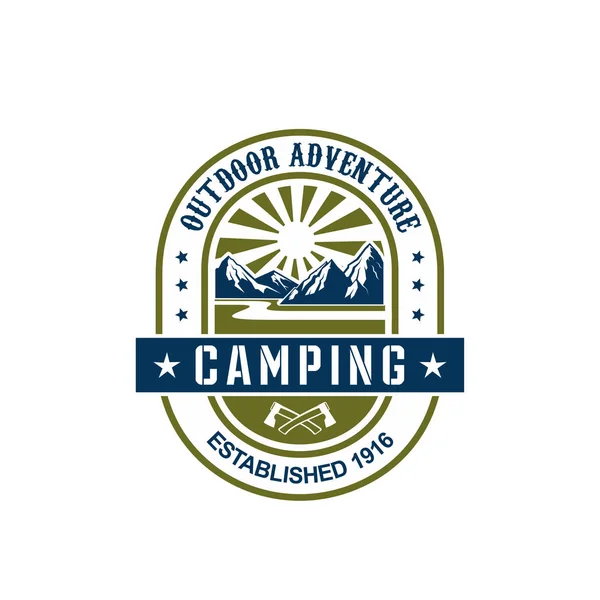 Vector ikonen för camping utomhus äventyr — Stock vektor