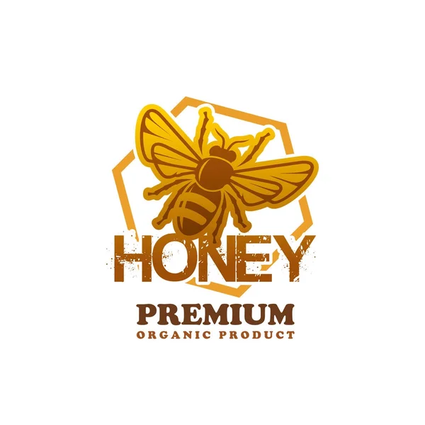 Honey bee vektor premium produkt produktikonen — Stock vektor
