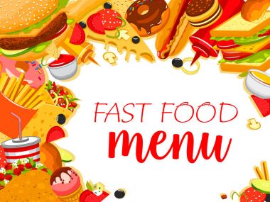 Vektör fast food Restoran Menü poster