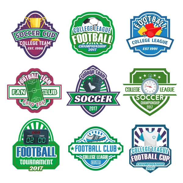 Icone vettoriali per la squadra di calcio della squadra di calcio — Vettoriale Stock