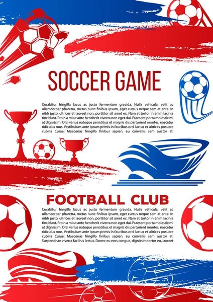 Vector banner voor voetbal college league spel — Stockvector