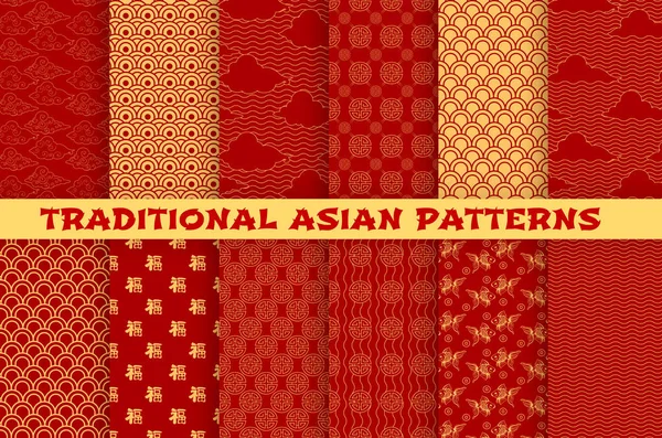 동양 황금 장식의 아시아 원활한 패턴 — 스톡 벡터