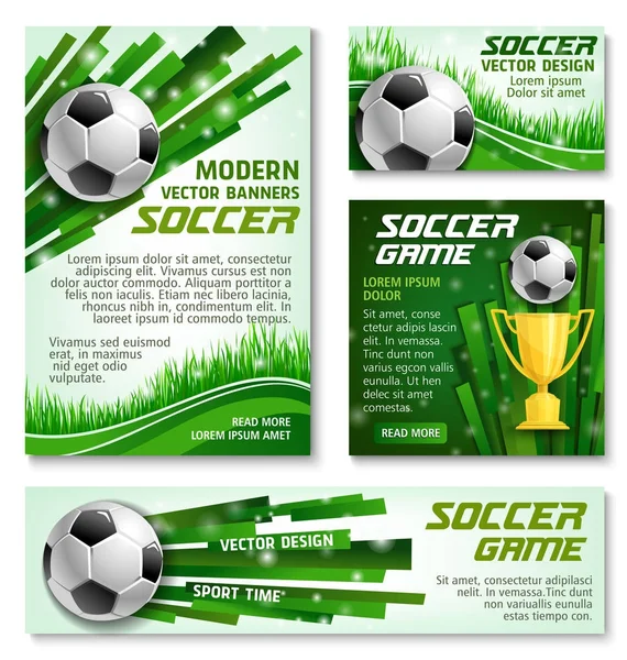 Vector voetbal cup voetbal team banner posters — Stockvector