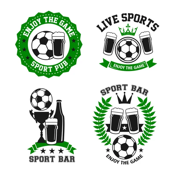 Vector icons for soccer bar or football pub — Stock Vector