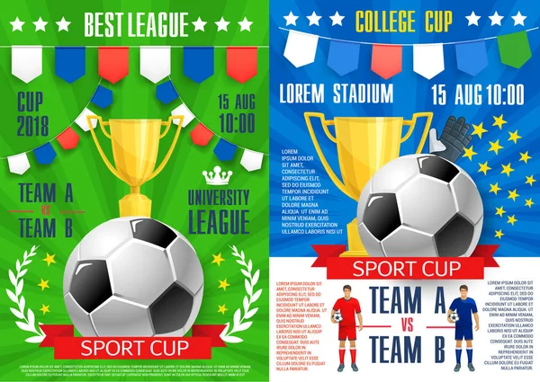 Vektor plakáty pro fotbal sport fotbal — Stockový vektor