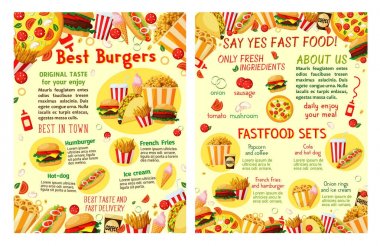 Fast food aperatifler ve yemek restoran vektör poster